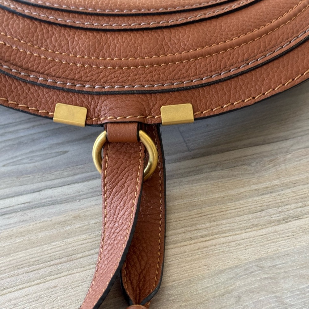 Chloé Marcie Brown Leather Crossbody Bag with Tassel - Picture 7 of 8